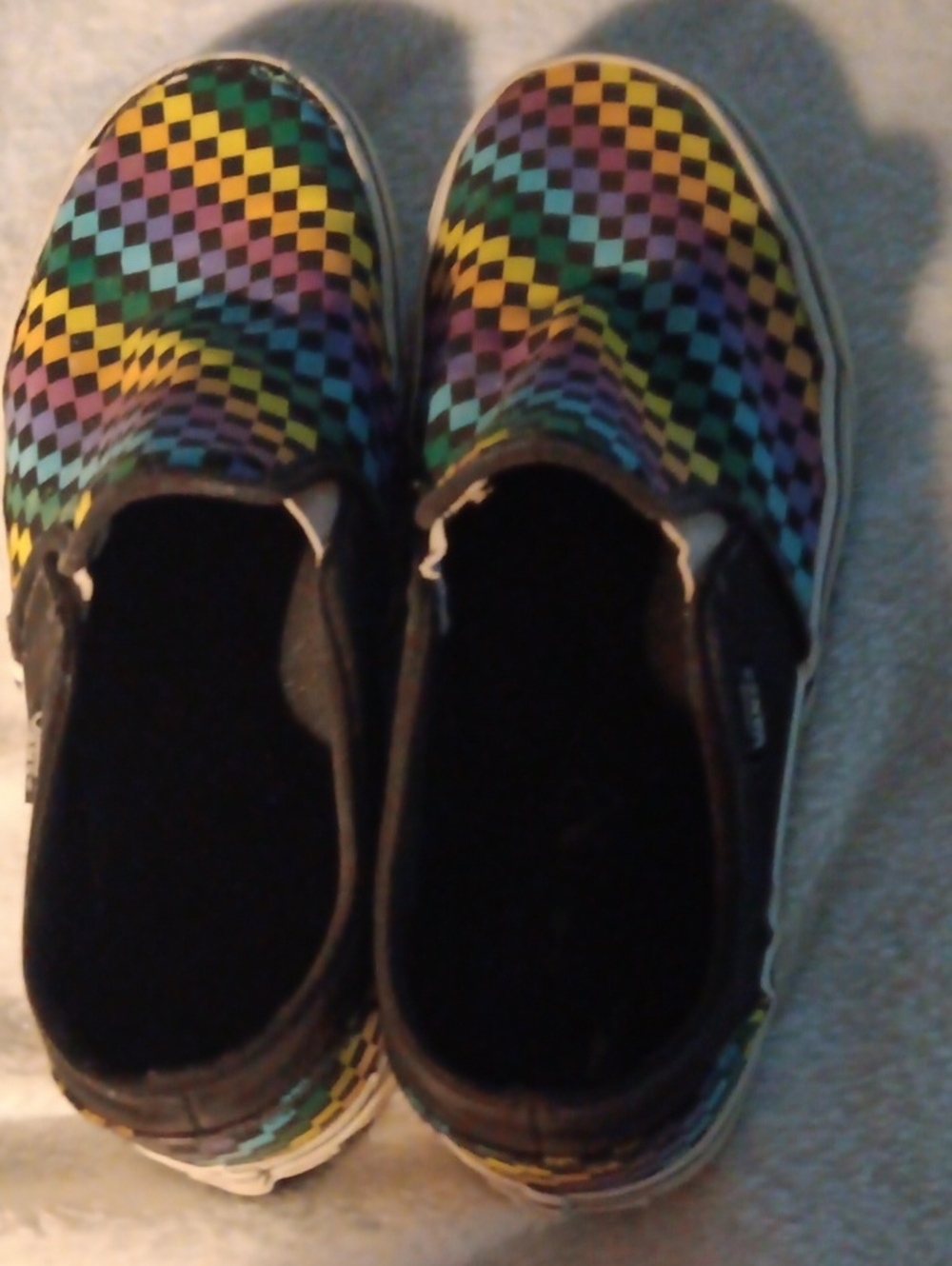 Vans Women's Slip-On Checkerboard Sneakers - Yellow, Green, Blue, Purple, Pink